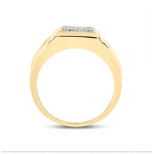 Load image into Gallery viewer, 10kt Yellow Gold Men&#39;s Round Diamond Cluster Ring 1/3 Cttw | Splendid Brilliance Side view from the 10Kt Yellow Gold Mens Round Diamond Cluster Ring 1 3 Cttwpin220223 collection by Splendid Jewellery