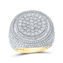 Load image into Gallery viewer, 10kt Yellow Gold Men&#39;s Round Diamond Cluster Ring - Captivating Brilliance Top view from the 10Kt Yellow Gold Mens Round Diamond Cluster Ring 5 1 3 Cttwpin211689 collection by Splendid Jewellery