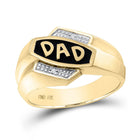 10kt Yellow Gold Men's Round Diamond Dad Father Ring - A Timeless Symbol of Love and Appreciation Top view from the 10Kt Yellow Gold Mens Round Diamond Dad Father Ring 01 Cttwpin78661 collection by Splendid Jewellery