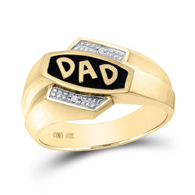 10kt Yellow Gold Men's Round Diamond Dad Father Ring - A Timeless Symbol of Love and Appreciation Top view from the 10Kt Yellow Gold Mens Round Diamond Dad Father Ring 01 Cttwpin78661 collection by Splendid Jewellery