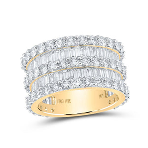 Men's Rings | 10kt Yellow Gold Mens Round Diamond Eternity Ring 6-7/8 Cttw | Splendid Jewellery GND