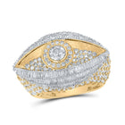 10kt Yellow Gold Men's Diamond Eye Pinky Band Ring - Exquisite Jewelry product  Top View from Splendid Jewellery