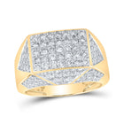 10kt Yellow Gold Men's Diamond Faceted Band Ring - 2-3/4 Cttw | Splendid Jewellery product  Top View from Splendid Jewellery
