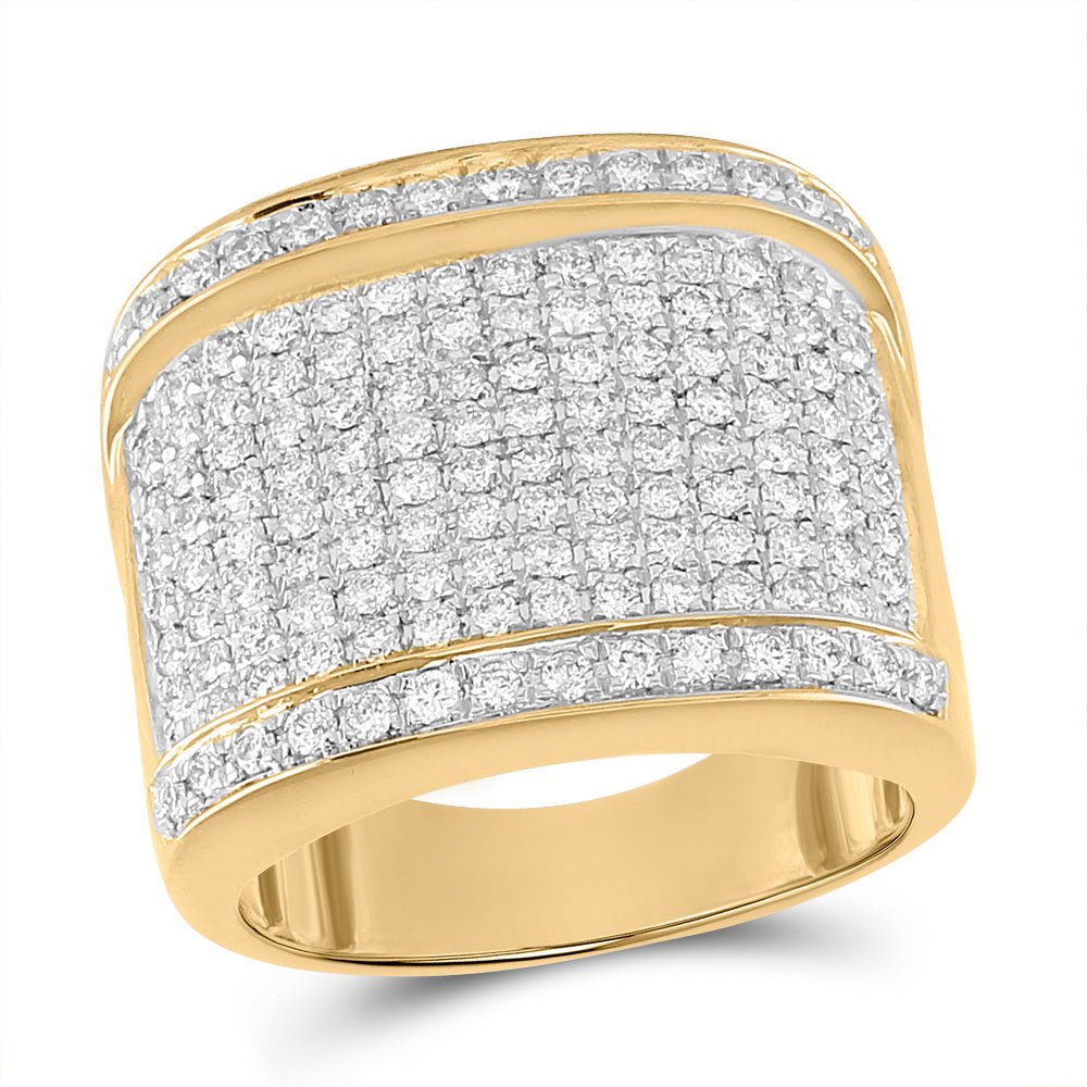 Men's Rings | 10kt Yellow Gold Mens Round Diamond Fashion Ring 2 Cttw | Splendid Jewellery GND