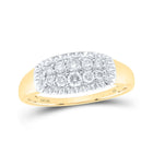 10kt Yellow Gold Men's Round Diamond Fluted Band Ring 1/2 Cttw | Exquisite Gentlemen's Jewel product  Top View from Splendid Jewellery