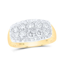 Load image into Gallery viewer, 10kt Yellow Gold Men&#39;s Round Diamond Fluted Band Ring - A Dazzling Statement of Masculine Elegance product  Top View from Splendid Jewellery