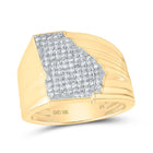 10kt Yellow Gold Men's Round Diamond Georgia Cluster Ring - 1/2 Cttw | Splendid Jewellery product  Top View from Splendid Jewellery