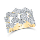 10kt Yellow Gold Men's Diamond Link Band Ring - 2-1/3 Cttw product  Top View from Splendid Jewellery