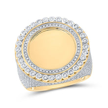 Load image into Gallery viewer, 10kt Yellow Gold Men&#39;s Round Diamond Memory Circle Ring 1-1/2 Cttw | Splendid Jewellery product  Top View from Splendid Jewellery