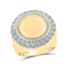 Load image into Gallery viewer, 10kt Yellow Gold Men&#39;s Round Diamond Memory Circle Ring 1/2 Cttw | Splendid Jewellery product  Top View from Splendid Jewellery