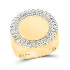 10kt Yellow Gold Men's Round Diamond Memory Circle Ring 3/8 Cttw - A Timeless Symbol of Elegance product  Top View from Splendid Jewellery