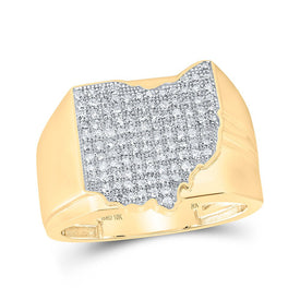 Ohio State Diamond Accent Men's Gold Band Ring - 5/8 Cttw | Splendid Jewellery product  Top View from Splendid Jewellery
