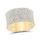 10kt Yellow Gold Men's Round Diamond Pave Band Ring - Luxurious Brilliance product  Top View from Splendid Jewellery