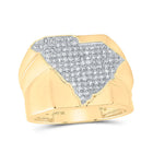 10kt Yellow Gold Mens Round Diamond South Carolina Band Ring 1/2 Cttw - The Majestic Southern Diamond Band product  Top View from Splendid Jewellery
