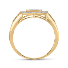 Load image into Gallery viewer, 10kt Yellow Gold Men&#39;s Round Diamond Square Cluster Ring 1/3 Cttw | Exquisite Masculine Brilliance product Side View 2 from Splendid Jewellery
