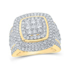 10kt Yellow Gold Men's Round Diamond Square Cluster Ring - 3-3/4 Cttw by Splendid Jewellery product  Top View from Splendid Jewellery