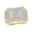 10kt Yellow Gold Men's Square Diamond Ring - 1-5/8 Cttw | Splendid Jewellery product  Top View from Splendid Jewellery