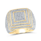10kt Yellow Gold Men's Square Diamond Ring - 1-7/8 Cttw | Splendid Jewellery product  Top View from Splendid Jewellery