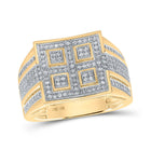10kt Yellow Gold Square Diamond Men's Ring - 1/2 Cttw | Splendid Jewellery product  Top View from Splendid Jewellery