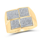 10kt Yellow Gold Men's Square Diamond Ring - 1/2 Cttw - Splendid Jewellery product  Top View from Splendid Jewellery
