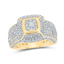 Load image into Gallery viewer, Exquisite 10kt Yellow Gold Mens Diamond Square Ring - A Dazzling Statement Piece! product  Top View from Splendid Jewellery