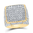 Splendid Jewellery 10kt Yellow Gold Men's Round Diamond Square Ring - 4-7/8 Cttw product  Top View from Splendid Jewellery