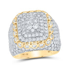 10kt Yellow Gold Square Diamond Men's Ring - 5-1/2 Ct.t.w. product  Top View from Splendid Jewellery