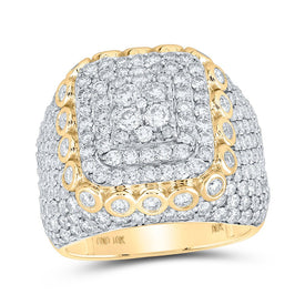 10kt Yellow Gold Square Diamond Men's Ring - 5-1/2 Ct.t.w. product  Top View from Splendid Jewellery