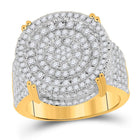 10kt Yellow Gold Men's Round Diamond Statement Cluster Ring - 1-7/8 Cttw product  Top View from Splendid Jewellery