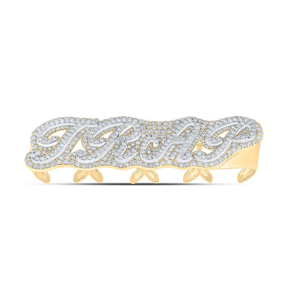 Men's Rings | 10kt Yellow Gold Mens Round Diamond TRAP 4-Finger Ring 15 Cttw | Splendid Jewellery GND
