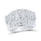 14kt White Gold Men's Round Diamond Band Ring - 4 Cttw - Top View
