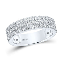 Load image into Gallery viewer, 14kt White Gold Men&#39;s Round Diamond Pave Band Ring - Exquisite Brilliance - Top View