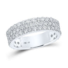 14kt White Gold Men's Round Diamond Pave Band Ring - Exquisite Brilliance - Top View
