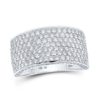 14kt White Gold Men's Round Diamond Pave Band Ring - A Dazzling Statement Piece - Top View