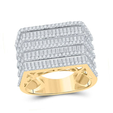 Load image into Gallery viewer, 14kt Yellow Gold Baguette Diamond Big Look Band Ring - 3 Cttw - Top View