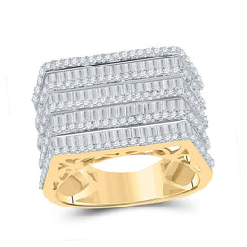 14kt Yellow Gold Baguette Diamond Big Look Band Ring - 3 Cttw - Top View