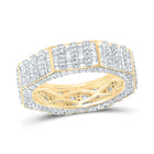 14kt Yellow Gold Men's Round Diamond Band Ring - 2-5/8 Cttw - Top View