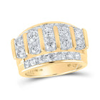 14kt Yellow Gold Men's Round Diamond Band Ring - 4 Cttw - Top View