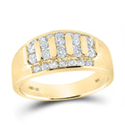 14kt Yellow Gold Men's Round Diamond Channel-set Band Ring 1 Cttw - Top View