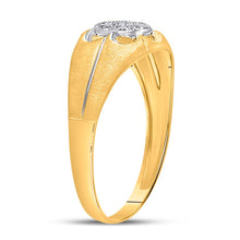Load image into Gallery viewer, 14kt Yellow Gold Men's Diamond Cluster Matte Ring - Sublime Jewel - Second Side View
