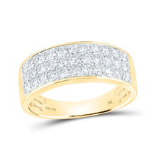 Load image into Gallery viewer, 14kt Yellow Gold Diamond Pave Band Ring for Men - Luxurious Brilliance - Top View