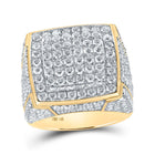 14kt Yellow Gold Men's Square Diamond Ring - Impressive 4-7/8 Ct.t.w. - Top View