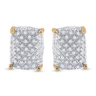 Men's Sparkling Cluster Diamond Earrings in 10kt Yellow Gold - 1/3 Cttw - Splendid Jewellery