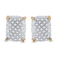 Load image into Gallery viewer, Men's Sparkling Cluster Diamond Earrings in 10kt Yellow Gold - 1/3 Cttw - Splendid Jewellery