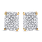 Men's Sparkling Cluster Diamond Earrings in 10kt Yellow Gold - 1/3 Cttw - Splendid Jewellery