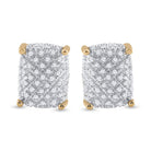 Men's Sparkling Cluster Diamond Earrings in 10kt Yellow Gold - 1/3 Cttw - Splendid Jewellery