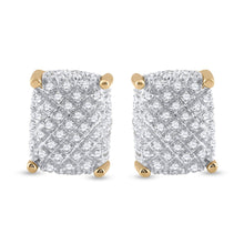 Load image into Gallery viewer, Men's Sparkling Cluster Diamond Earrings in 10kt Yellow Gold - 1/3 Cttw - Splendid Jewellery