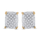 Men's Sparkling Cluster Diamond Earrings in 10kt Yellow Gold - 1/3 Cttw - Splendid Jewellery