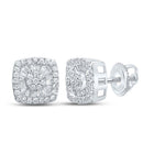 Mesmerizing Baguette Diamond Cluster Earrings in 10kt White Gold - 7/8 Cttw - Splendid Jewellery