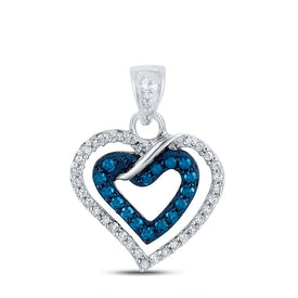 Mesmerizing Blue Diamond Heart Pendant: A Symbol of Everlasting Love and Elegance  Top View from Splendid Jewellery